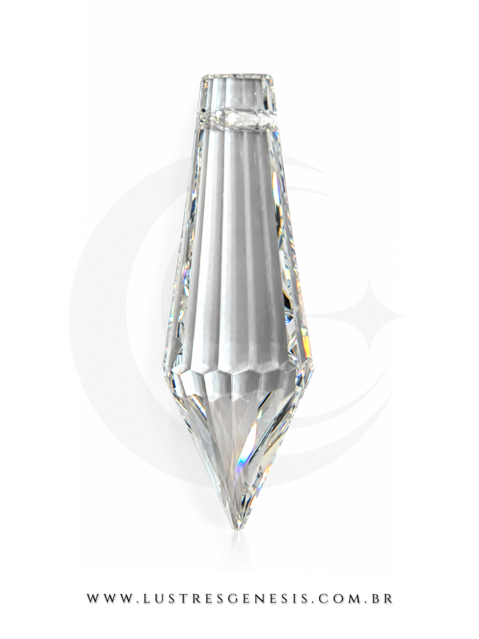 Pirulito de cristal K9 para lustre e Feng-Shui de 38mm sobre fundo preto. Lustres Gênesis loja online de Lustres e Iluminação Decorativa